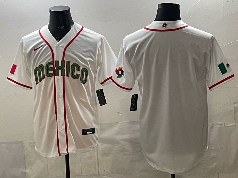 Men 2026 World Cub Mexico Blank White Game Nike MLB Jersey style 004